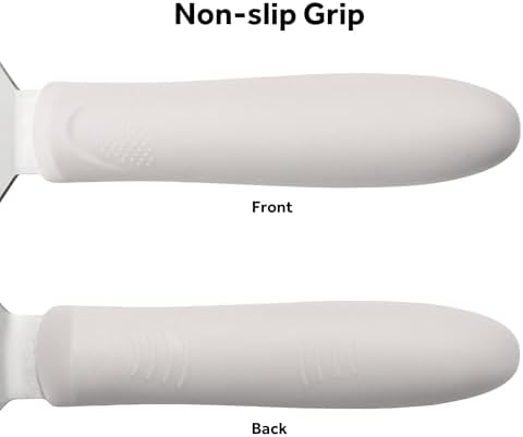 Winco 8" x 3" White Flexible Griddle Turner Spatula with Handle