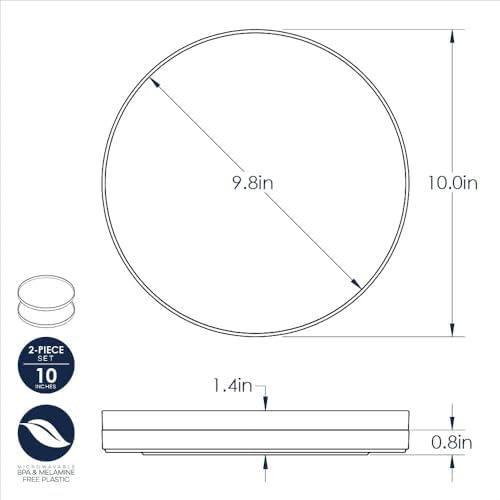 Nordic Ware 10-Inch Meal Plate, Set of 2, White, Microwave Safe Polypropylene