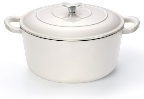 TeamFar 6Qt Dutch Oven, Enameled Cast Iron Dutch Oven Pot with Lid