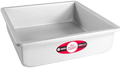 Fat Daddio's PSQ-10103 Anodized Aluminum Square Cake Pan, 10 x 3 Inch
