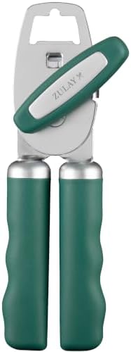 Zulay Kitchen Manual Can Opener Heavy Duty Patented Stainless Steel, Pine