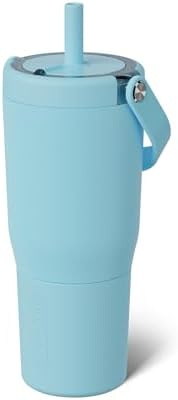 BrüMate Resa 25oz 100% Leakproof Travel Tumbler w/Handle & Straw | Flexible SoftSip Straw | Silicone Sleeve for Durability | Stainless Steel | Cup Holder & Travel Friendly Water Bottle (Glacier)