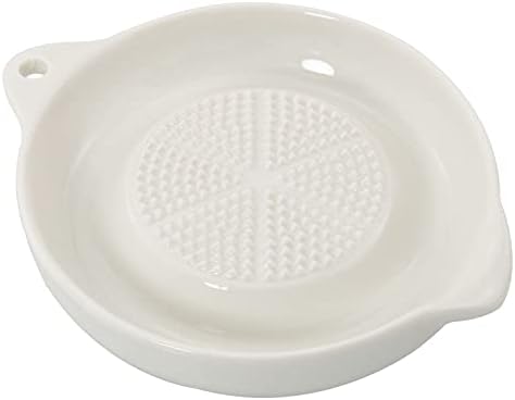 ZRM&E Porcelain Grater Plate White Ceramic Multipurpose Grinder Plate Burnishing Machine for Fruits Vegetables Ginger Garlic Onion