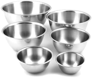 Fox Run 6-Piece Nesting Stainless Steel Polished Mixing Bowls Set