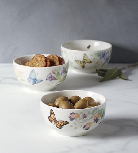 Lenox Butterfly Meadow Porcelain 3-Piece Mini Bowl Set