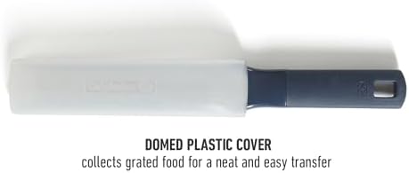 Calphalon Prime Stainless Steel Handheld Grater Lemon Zester W/Cover & Rubber Handle - Navy Blue
