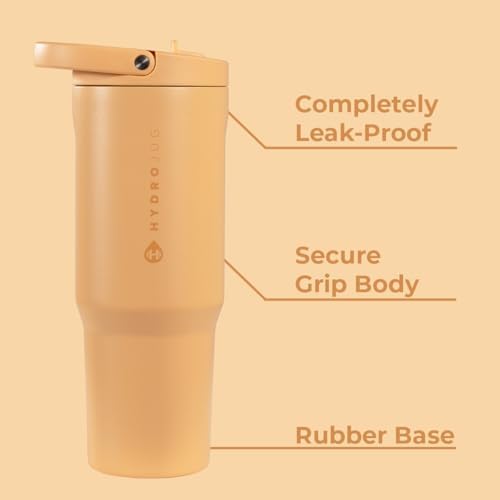 HydroJug Sport 40 oz Insulated Stainless Steel Water Bottle, Marigold