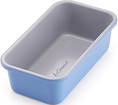 LeGourmet Nonstick Bread Loaf Pan 9 X 5 Inch, Ceramic Coating, Non-Toxic, Rust Resistant Aluminized Steel, Perfect 1 lb Baking Dish for Meatloaf, Pound Cake & Brownie (Cyan)