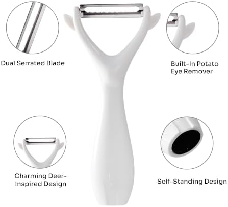 Elk‑Shape Y‑Peeler Self‑Standing, Stainless Steel Vegetable & Fruit Peeler