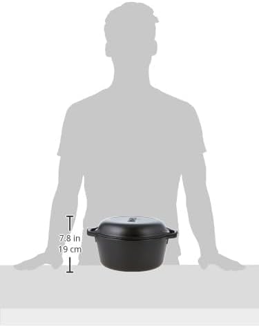 Lodge Cast Iron Double Dutch Oven, 2-in-1 Pot and Skillet Combo, 5 Quart