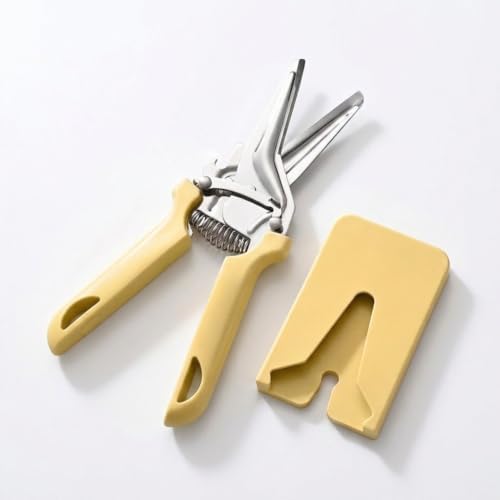 Heavy Duty Poultry Bone Shears,Spring Loaded Kitchen Shears,Stainless Steel丨Safety Lock丨Dishwasher Safe, All Purpose Kitchen Scissors for Chicken, Meat Cutting, Turkey ，Yellow