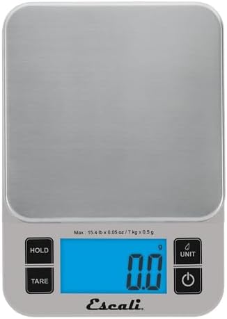 Escali Nutro Digital Food Scale, Multi-Functional Kitchen Appliance, Precise Weight Measuring and Portion Control, Baking and Cooking Made Simple, Stainless Steel Platform, Black, 1 Unit