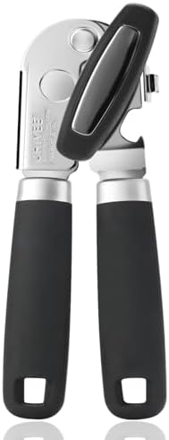 UHIYEE Hand Held Can Opener Manual with Magnet for Home Kitchen, Black