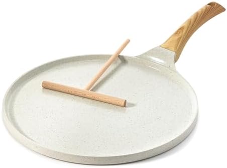SENSARTE 10 Inch Nonstick Crepe Pan Ceramic Coating Pancake Pan White