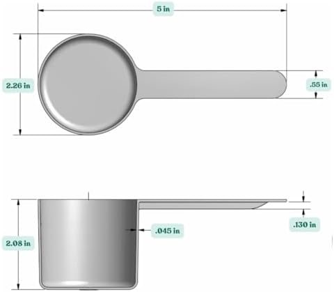 1/2 Cup (4 Oz. | 118.4 mL) Long Handle Plastic Measuring Scoop for Coffee, Protein Powder, Pet Food, Spices, Grains, Dry Goods – Food-Grade BPA-Free (Pack of 100)