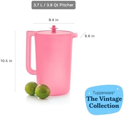 Tupperware Heritage Pink Pitcher (1 Pitcher + 1 Lid) - 1 Gallon