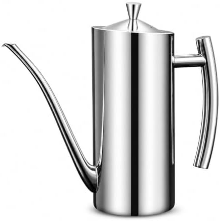 KSENDALO 500ml SUS304 Olive Oil Dispenser, Long Spout Stainless Steel Cruet