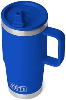 YETI Rambler 20 oz Travel Mug with Flip Straw Lid – Stainless Steel, Vacuum Insulated, Leakproof, Cup Holder Friendly, Royal Blue
