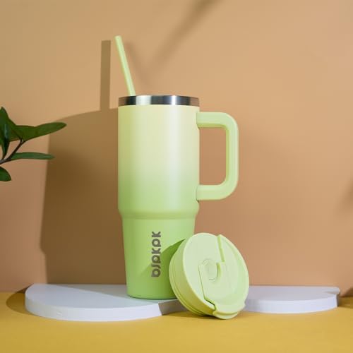 BJPKPK 30 oz Insulated Tumbler with Handle & Straw, Stainless Steel
