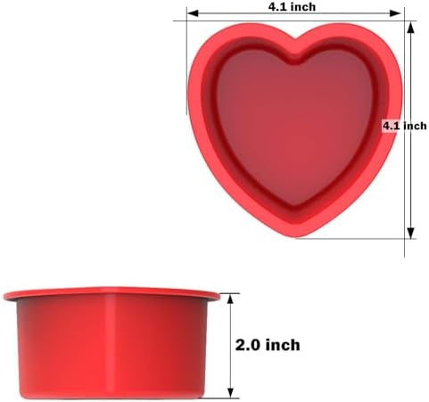 SILIVO 4 inch Heart Cake Pans, 6 Pack Nonstick Mini Heart Shaped Cake Pans
