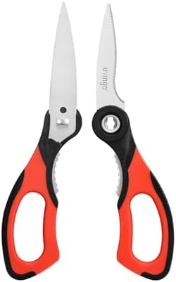LIVINGO 8.5 Inch Kitchen Shears Serrated Blade Food Scissors
