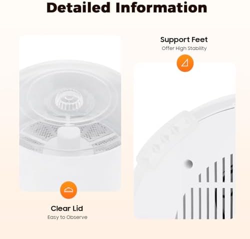 Electric Potato Peeler 85W One-button Automatic Potato Peelers 2.2Lbs Capacity 2-minute Peeling Rotating Fruit Vegetable Peeler with Visible Cover for Kitchen Restaurants (2.2Lbs Capacity)