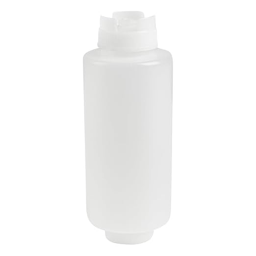 Restaurantware First In First Out 32 Ounce Condiment Squeeze Bottle 6 Refillable Lid FIFO Squeeze Bottle - Precision Dispensing Tip Flexible Clear Plastic Squeeze Bottle For Sauces