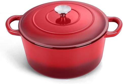 TeamFar 3qt Dutch Oven, Small Enameled Cast Iron Dutch Oven Pot with Lid