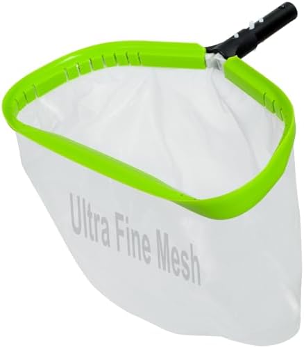 Pool Net,Professional Ultra Fine Mesh Pool Leaf Skimmer Nets for Silt, Sand,Pollen Debris Cleaning with Super Extra Fine Nylon Deep Bag,Heavy Duty Aluminum Frame & Handle Rake(Pole Not Included)