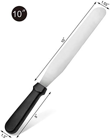 New Star Foodservice Straight Icing Spatula, 10 Inch Blade, 15 Inch Overall, Bakery-Grade Stainless Steel Cake Decorating Spatula