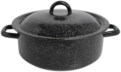 MIRRO 4.5 Qt Enamel Dutch Oven for Seafood, Black