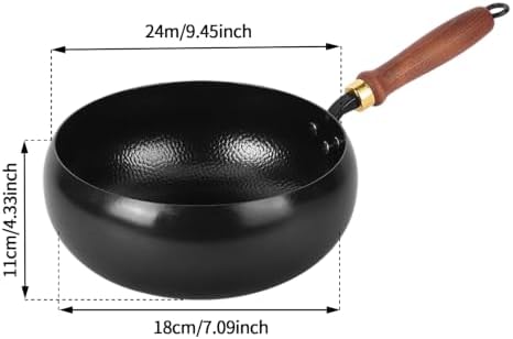 Hand Hammered Wok Pan, 9.45 Inch Chinese Wok for Gas stove,Induction cooker