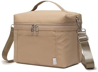 NOL 4L Insulated Lunch Bags for Women Cooler Bag Lightweight Nylon Waterproof Lunch Box for Work, Small, Khaki