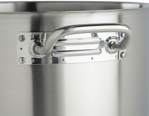 Winco Silver 32 qt Stainless Steel Stock Pot with Cover