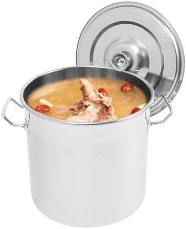 12L/22.2Qt Commercial Large Stock Pot with Lid,Nickel Free Stainless Steel Cookware Healthy Polished Stockpots, Induction Soup Pot for Cooking Home Use