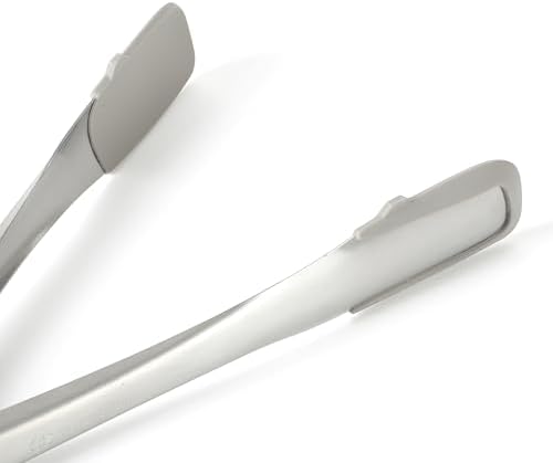 Calphalon Prime Kitchen Tongs, Kitchen Clamp Tongs, Grilling Tongs, 12-Inch Stainless Steel Tongs with Taupe Silicone Head High-Heat Resistant Locking, Ergonomic Balanced Control