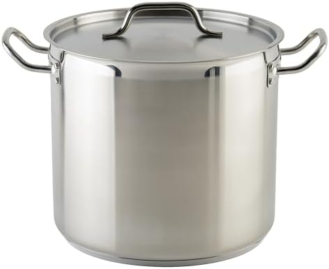 Winware Stainless Steel 16 Quart Stock Pot with Cover, Silver