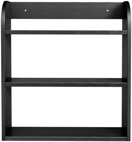 ROMGUAR CRAFT 3 Tier Bamboo Spice Rack, Countertop or Wall Mounting, Black