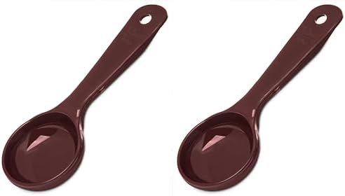 Carlisle FoodService Products Measure Miser Solid Measuring Spoon with Short Handle, 1.5 Ounces, Brown (Pack of 2)