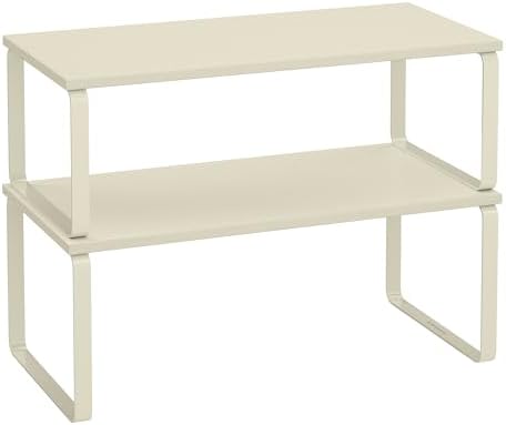 SONGMICS Cabinet Organizer Shelf, Set of 2 Spice Rack, Kitchen Storage
