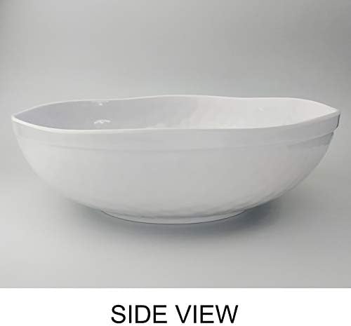 KX-WARE Melamine Serving Bowls -2pcs 12inch Larger Salad Bowls/Mixing Bowls,White Color| Break-resistant 100% Melamine Bowls | Dishwasher Safe,BPA Free
