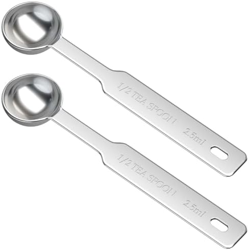 2PCS 1/2tsp(2.5ml) Stainless Steel Measuring Spoon