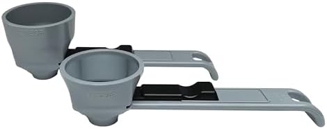 NEW VERSION: Slide Scoop the original measuring scoop + funnel No spill preparation of protein powder, workout & sports drinks, baby formula & kcup refill Mess & Spill free - (Set of 1 & 2 Tablespoon)