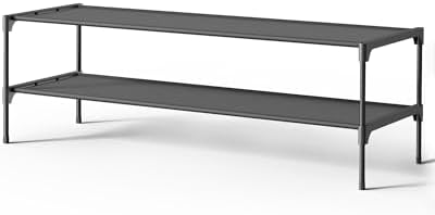 Kitsure Shoe Rack - Non-Woven Shoe Rack Shelf, 36.2" Wide - 2 Tier, Black