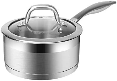 Duxtop Stainless Steel Sauce Pan with Lid, 1.6 Quart Induction Cooking Pot