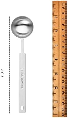 Long Handle Measuring Spoons 15ml, Premium Stainless Steel Metal Spoon, Tablespoon & Coffee Scoop, for Accurate Measure Liquid or Dry Ingredients, for Cooking Baking