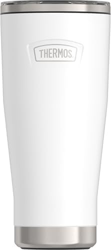 THERMOS ICON SERIES, Stainless Steel Tumbler with Slide Lock, 18 Ounce, White