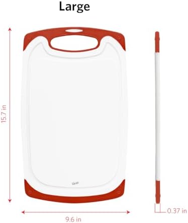 Glad Cutting Boards for Kitchen - 3pc Cutting Board Set with Juice Grooves and Non Slip Handles - Assorted Sizes for Meat, Vegetables, and Fruit - Non Porous, Dishwasher Safe, Rust