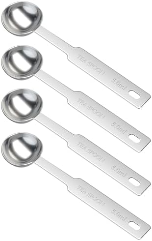 4PCS 1tsp(5ml) Stainless Steel Measuring Spoon