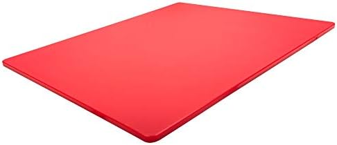 Thirteen Chefs Extra Large 24 x 18 Red Cutting Board - HDPE Plastic, 1/2" Thick Poly for Commercial Restaurant Kitchens, NSF Stamped